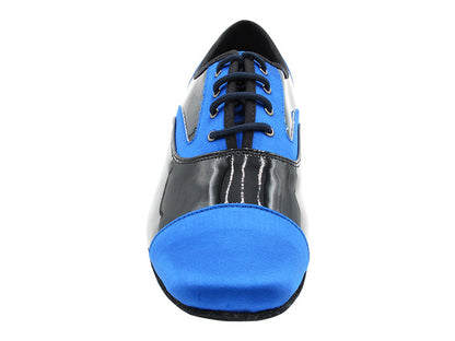 916102 247 Gem Blue Satin_F_B_Black Patent_M with 1&quot; Standard Heel in the photo