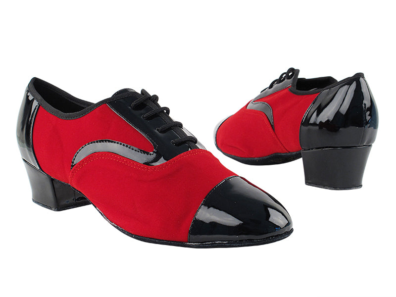916102 58 Black Patent_F_B_1228 Red Velvet_M with 1.5&quot; Latin Heel in the photo