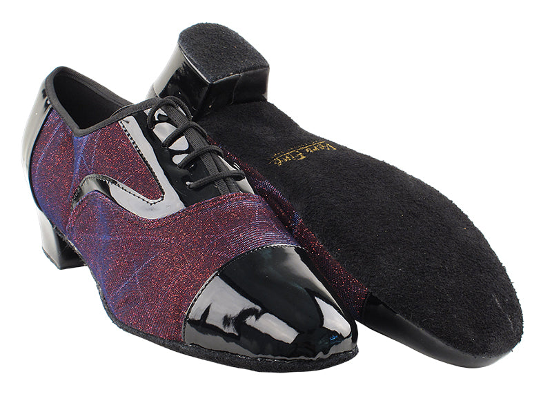 916102 Black Patent_F_B_155 Purple Illusion_M with 1.5&quot; Latin Heel in the photo