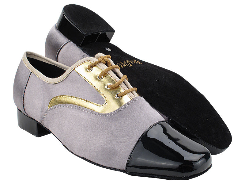 916102 Black Patent_F_H_263 Grey Satin_B_M_62 Gold Pu_L with Men 1&quot; Standard Heel (2002) in the photo