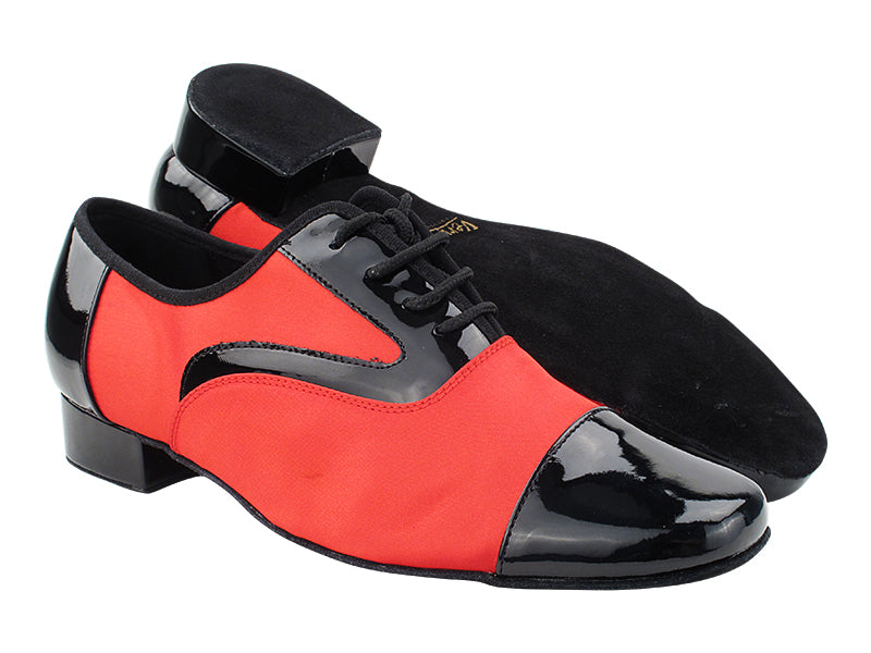 916102 Black Patent &amp; Red Satin with Men 1&quot; Standard Heel (2002) in the photo