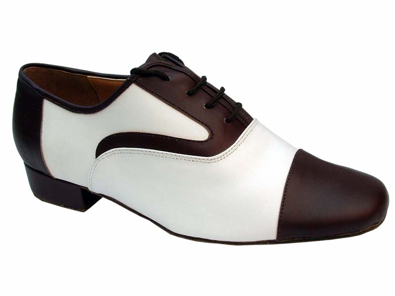 916102 Burgundy  &amp; White Leather with 1&quot; heel in the photo