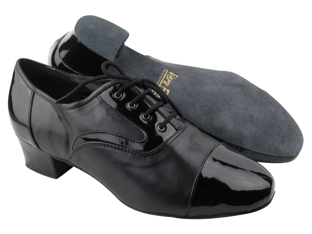 916102 Black Patent &amp; Black Leather 1.5" Latin Heel in the photo