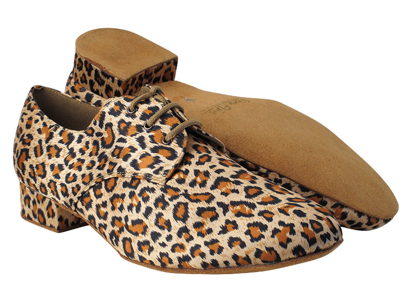 916103 152 Leopard Satin with 1&quot; heel in the photo