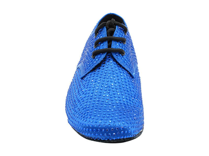916103Bling Gem Blue Satin &amp; Blue Rhinestones with Men 1" Standard Heel (2002) in the photo