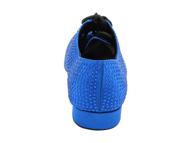 916103Bling Gem Blue Satin &amp; Blue Rhinestones with Men 1" Standard Heel (2002) in the photo