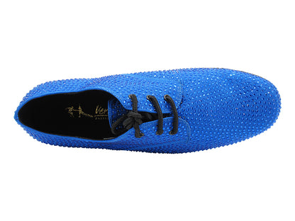 916103Bling Gem Blue Satin &amp; Blue Rhinestones with Men 1" Standard Heel (2002) in the photo