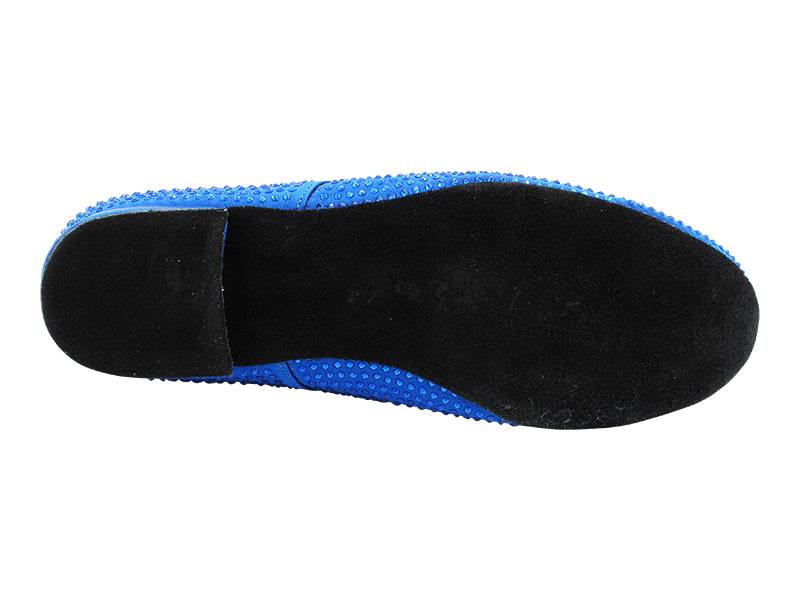 916103Bling Gem Blue Satin &amp; Blue Rhinestones with Men 1" Standard Heel (2002) in the photo