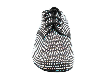 916103Bling Black Glitter Satin &amp; Crystal AB with Men 1" Standard Heel (2002) in the photo
