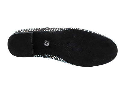 916103Bling Black Glitter Satin &amp; Crystal AB with Men 1" Standard Heel (2002) in the photo
