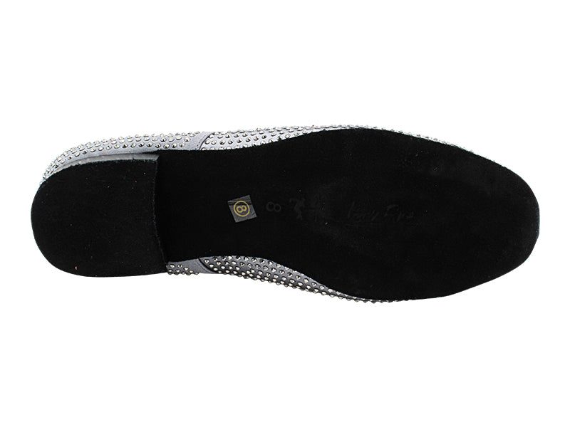 916103Bling Black Glitter Satin &amp; Black Diamond with Men 1" Standard Heel (2002) in the photo