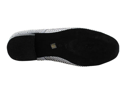 916103Bling Black Glitter Satin &amp; Black Diamond with Men 1" Standard Heel (2002) in the photo