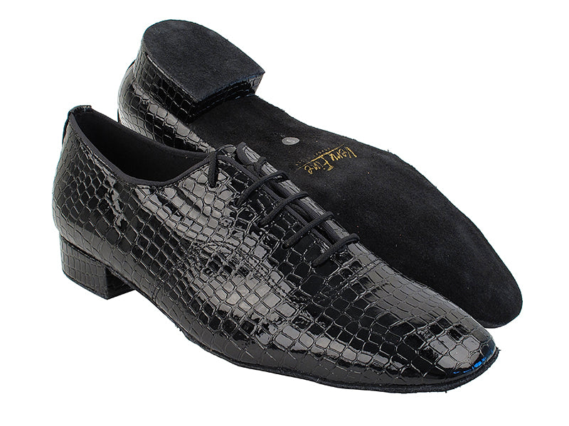 917101 71 Black Crocodile PU with 1" Standard Heel in the photo