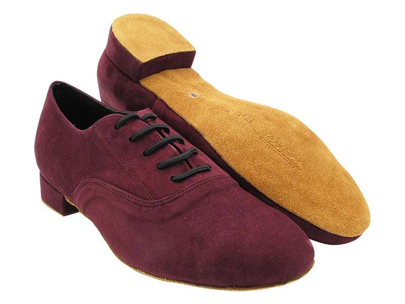 919101LEDSS Burgundy Lamb Suede Leather with 1&quot; standard heel in the photo