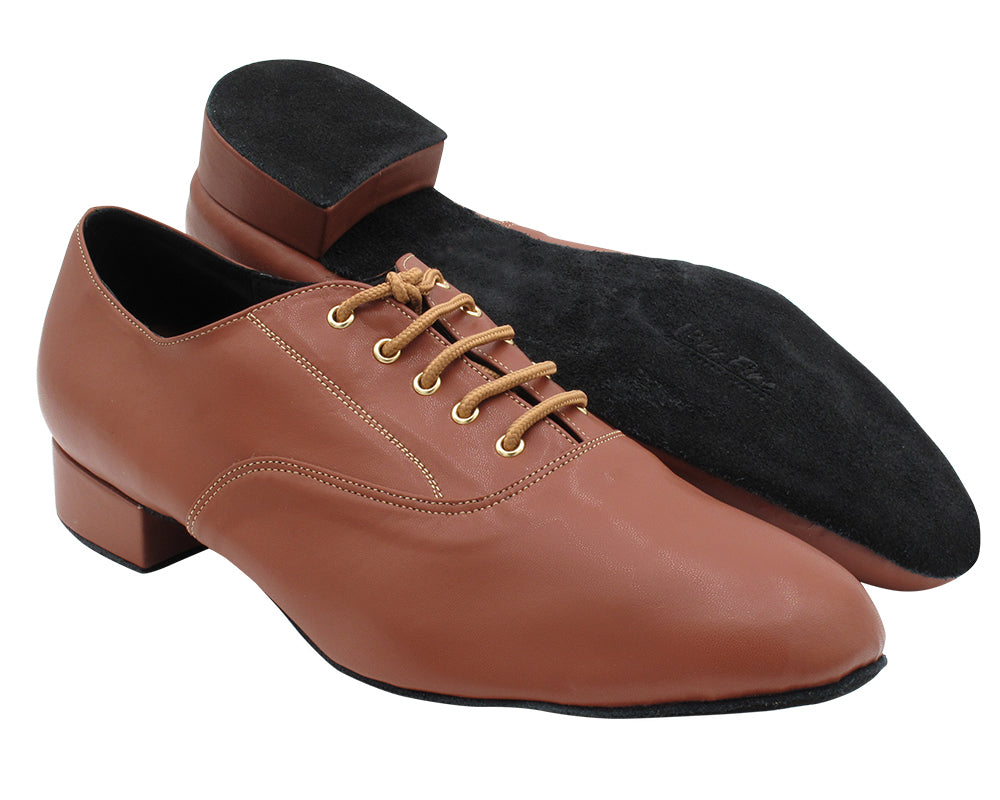 919101LEDSS Coffee Brown Leather with Black Outsole with 1" heel in the photo