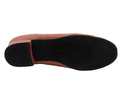 919101LEDSS Coffee Brown Leather with Black Outsole with 1" heel in the photo