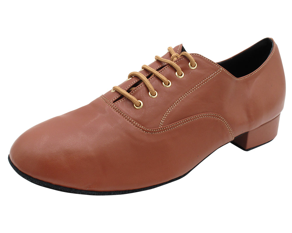 919101LEDSS Coffee Brown Leather with Black Outsole with 1" heel in the photo