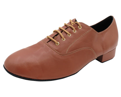 919101LEDSS Coffee Brown Leather with Black Outsole with 1" heel in the photo