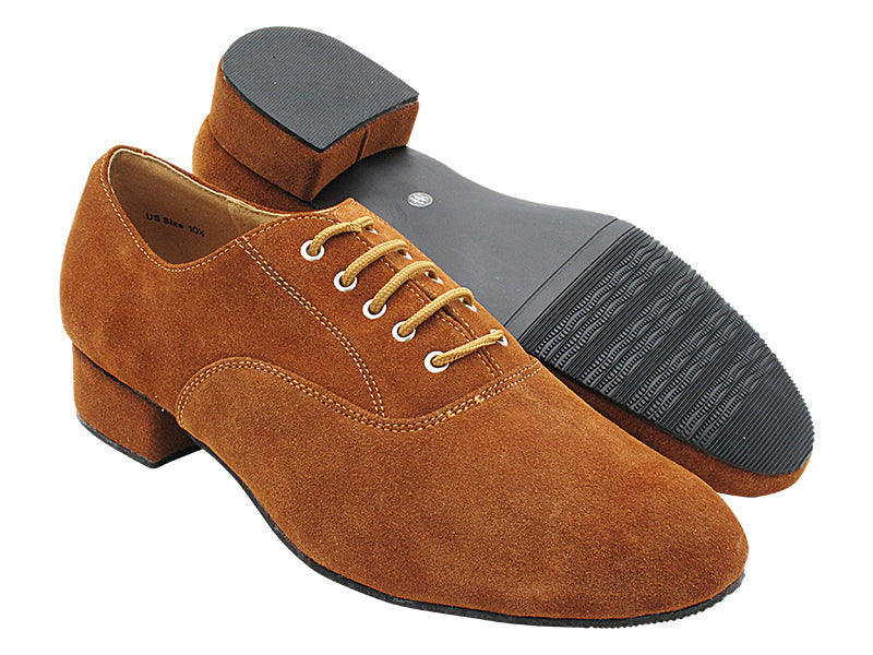 919101 265 Dark Brown Suede with gum rubber sole 1&quot; Standard Heel in the photo