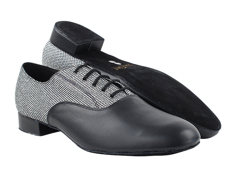 919101 Black Leather_F_H & 97 Black Sparklenet_B with Men 1" Standard Heel (2002) in the photo