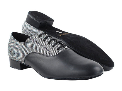 919101 Black Leather_F_H &amp; 97 Black Sparklenet_B with Men 1&quot; Standard Heel (2002) in the photo