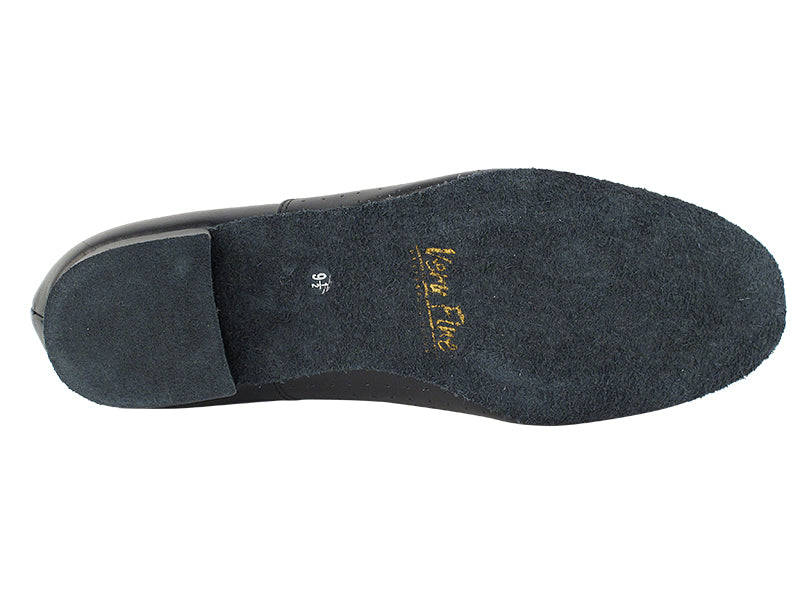 919101 Black Perforated Leather with 1" standard heel in the photo