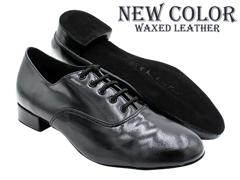 919101LEDSS Black Waxed Leather with 1" Standard Heel in the photo