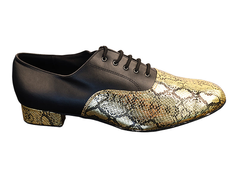 919101 251 Gold Snake_F_H_Black Leather_B with Men 1&quot; Standard Heel (2002) in the photo