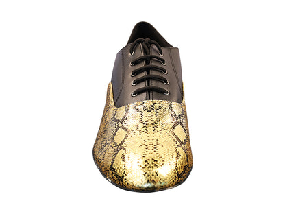 919101 251 Gold Snake_F_H_Black Leather_B with Men 1&quot; Standard Heel (2002) in the photo
