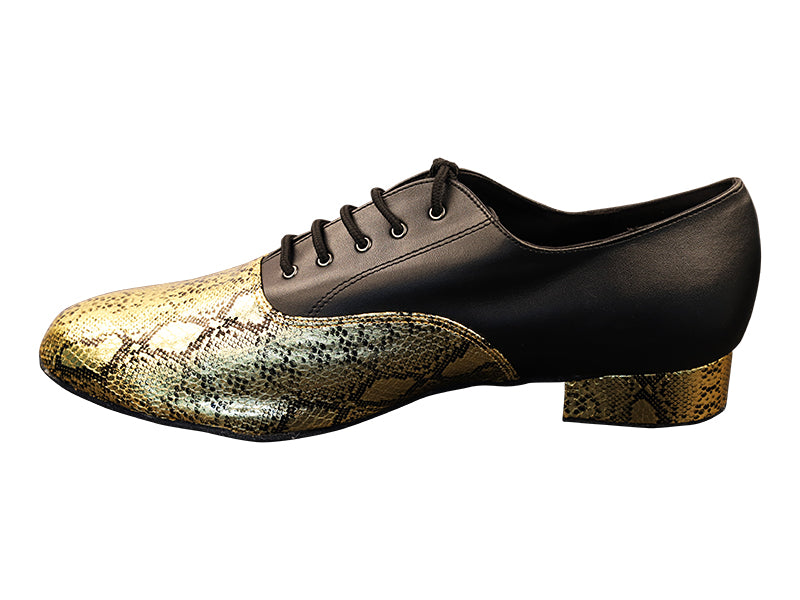 919101 251 Gold Snake_F_H_Black Leather_B with Men 1&quot; Standard Heel (2002) in the photo