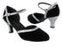 9621 136 Black Nubuck_172 Grey Scale Trim with 2.5" low heel in the photo