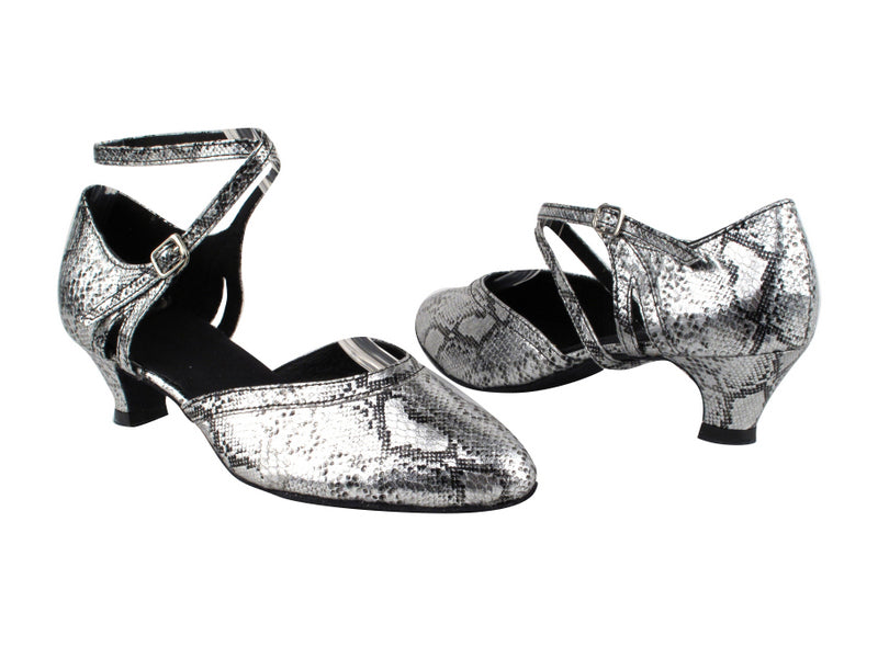 9621 250 Silver Snake_1657 BackStrap with 1.3&quot; Heel in the photo