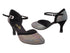 9621 322 Black Iridescent Diamond Velvet_36 Black Velvet Trim with 2.75" Slim Flare Heel in the photo