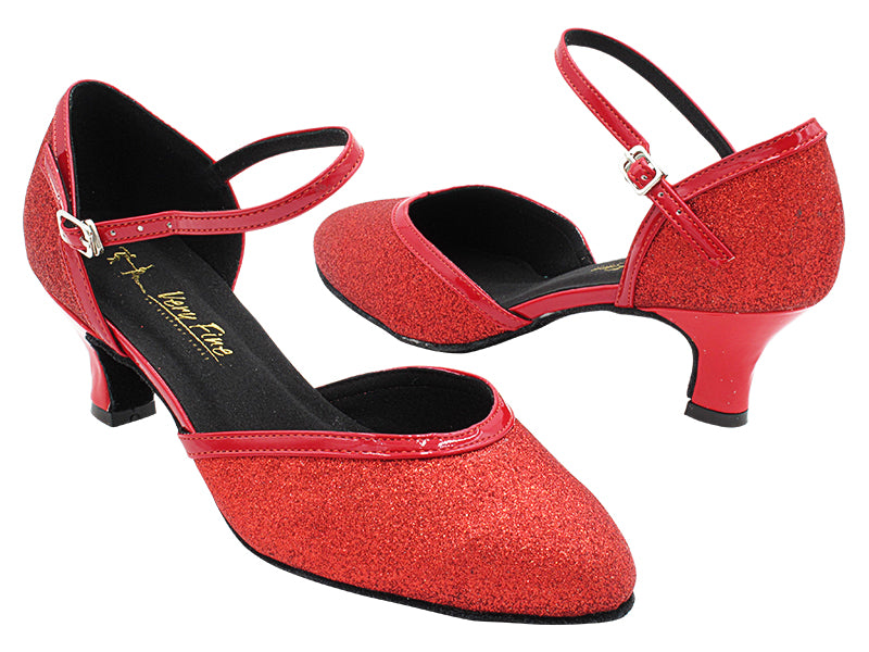 9621 Red Stardust &amp; 131 Red Patent Trim with 2.5&quot; Heel (2899) in the photo