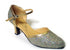 9621 Gold Sparklenet & Gold Trim with 2.5" low heel in the photo