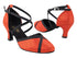 9622 320 Red Diamond Velvet_F_B_M_38 Black Satin Trim with 2.5" Low Heel (2899) in the photo