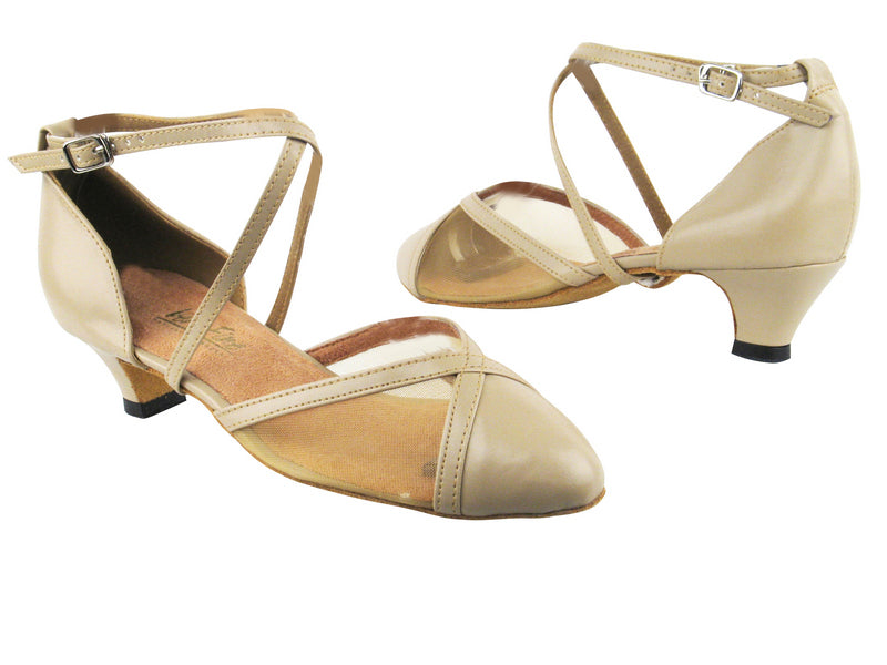 9622 60 Tan Leather_201 Tan Mesh with 1.3&quot; Cuban heel in the photo