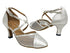 9622 White Satin & Silver Vine Grey Mesh with 2.5" Heel (2899) in the photo