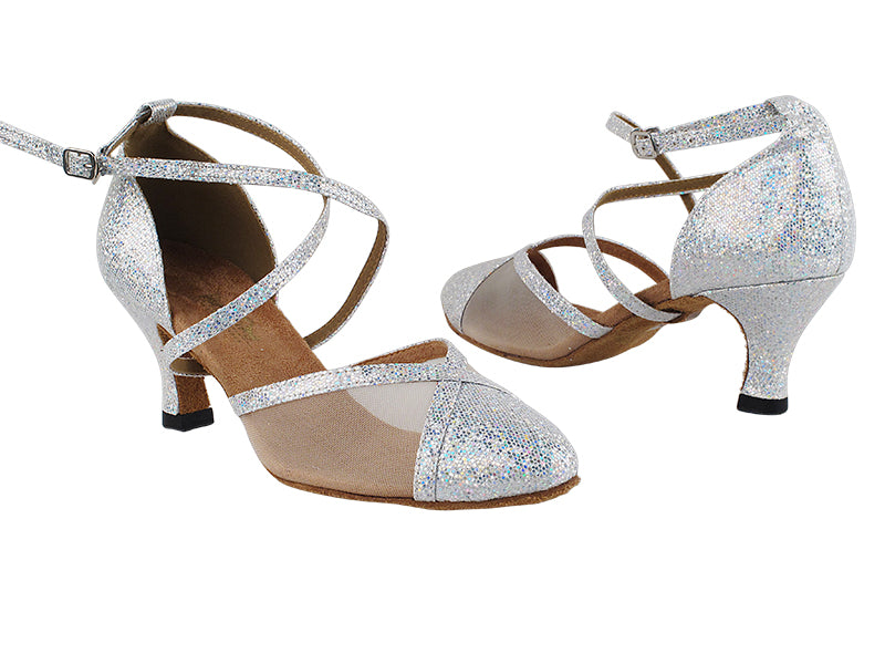 9622 Silver Scale &amp; Flesh Mesh with 2.5&quot; Heel in the photo