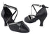 9622 Black Satin & Black Mesh with 2.5" low heel in the photo