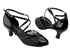 9622 71 Black_109 Mesh_Black Patent Trim with 2.5" Low heel in the photo