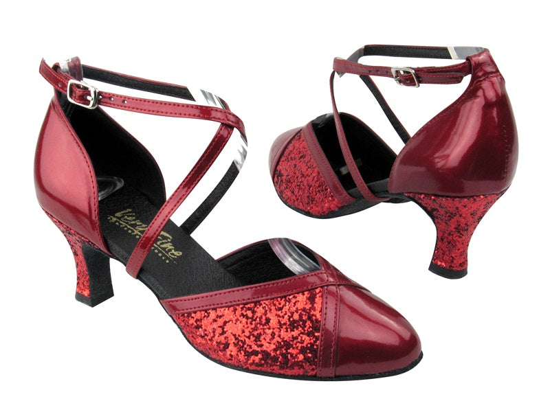 9622 Red Sparkle (M&amp;H) &amp; Red Patent with 2.5&quot; Low heel in the photo