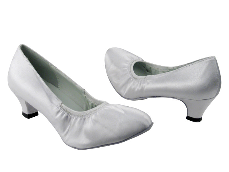 9624 White Satin with 1.3&quot; Heel in the photo