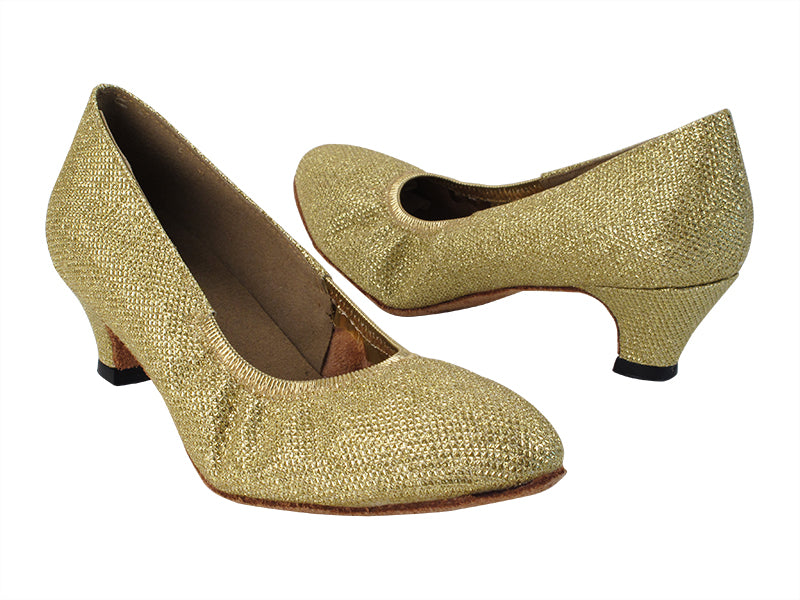 9624 275 Gold Glitter with 1.3 inch Cuban Heel in the photo