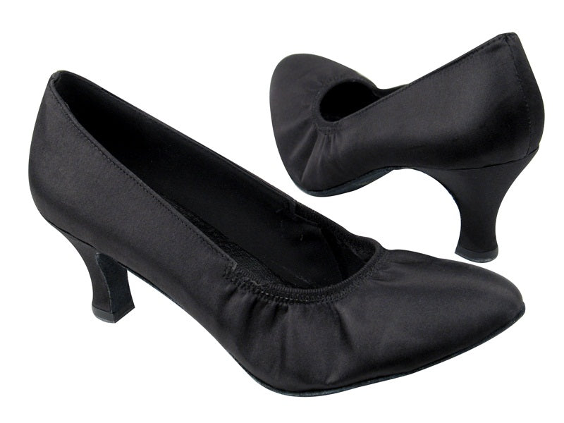 9624 Black Satin with 2.5&quot; Low heel in the photo