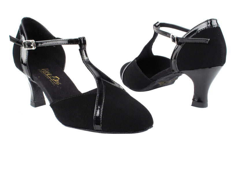 9625 136 Black Nubuck_Black Patent Trim with 2.5&quot; Heel in the photo