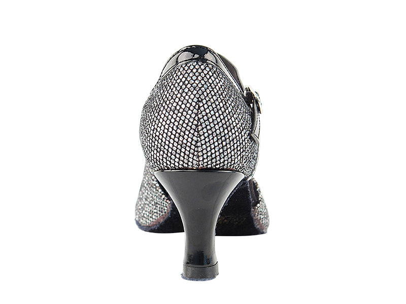 9625 Black Sparklenet &amp; Black Trim with 2.5" low heel in the photo