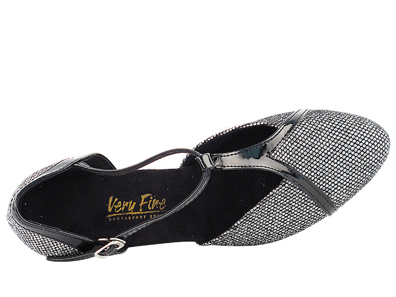 9625 Black Sparklenet &amp; Black Trim with 2.5" low heel in the photo