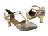 9627 125 Gold Stardust_Gold Leather Trim with 2.5" low heel in the photo