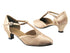 9627 135 Light Brown Satin with 1.3" Cuban heel in the photo